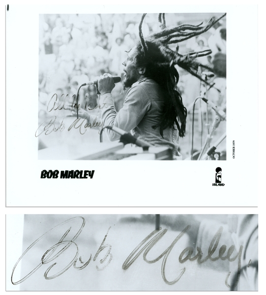Rare Bob Marley 8'' x 10'' Signed Photo, Signed ''All the Best / Bob Marley'' Without Inscription -- With Roger Epperson COA